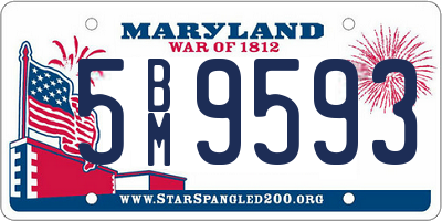 MD license plate 5BM9593