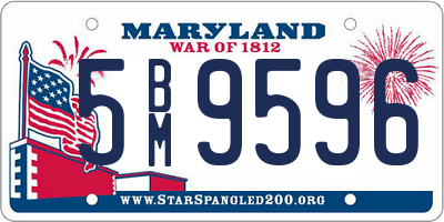 MD license plate 5BM9596