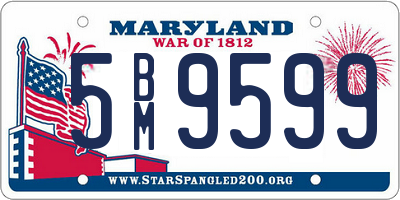 MD license plate 5BM9599