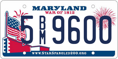 MD license plate 5BM9600
