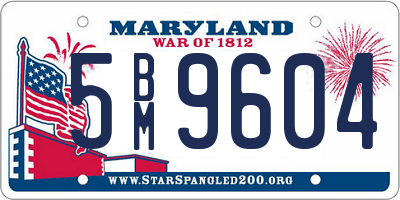 MD license plate 5BM9604