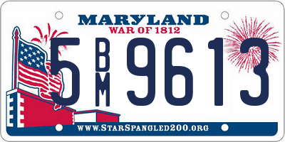 MD license plate 5BM9613