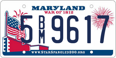 MD license plate 5BM9617