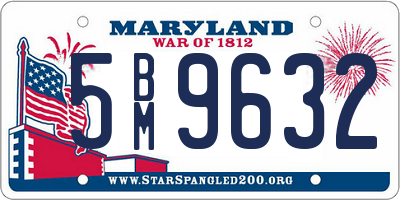 MD license plate 5BM9632