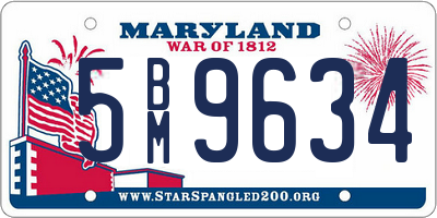 MD license plate 5BM9634