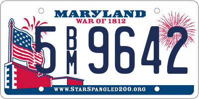 MD license plate 5BM9642