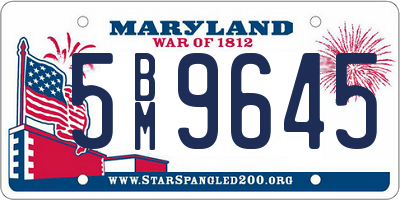 MD license plate 5BM9645