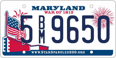 MD license plate 5BM9650
