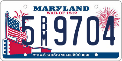 MD license plate 5BM9704