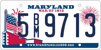 MD license plate 5BM9713
