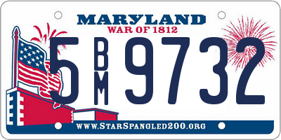 MD license plate 5BM9732