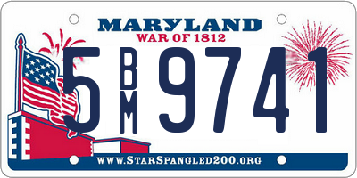 MD license plate 5BM9741