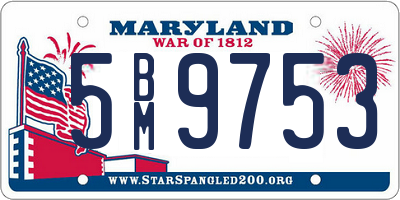 MD license plate 5BM9753