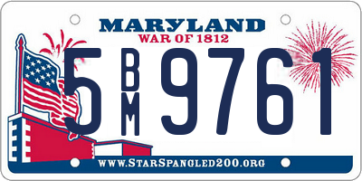 MD license plate 5BM9761