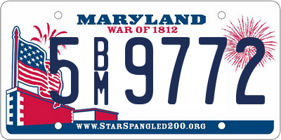 MD license plate 5BM9772