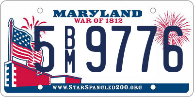 MD license plate 5BM9776