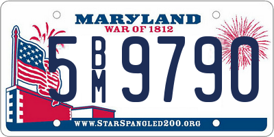 MD license plate 5BM9790