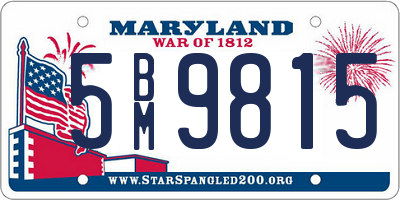 MD license plate 5BM9815