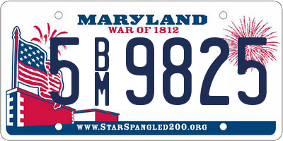 MD license plate 5BM9825