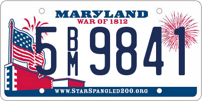 MD license plate 5BM9841