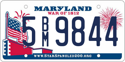 MD license plate 5BM9844
