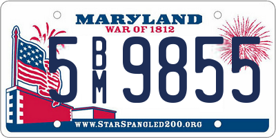 MD license plate 5BM9855