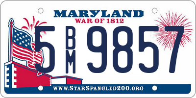 MD license plate 5BM9857