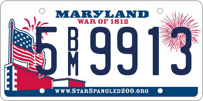 MD license plate 5BM9913