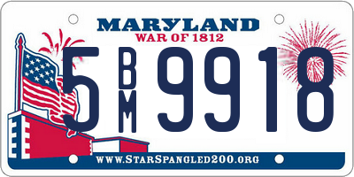 MD license plate 5BM9918