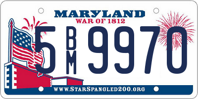 MD license plate 5BM9970