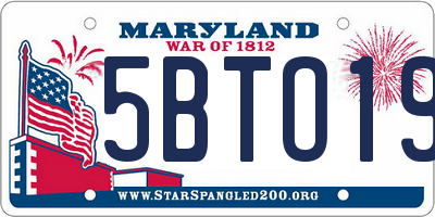 MD license plate 5BTO192