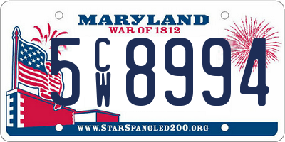 MD license plate 5CW8994