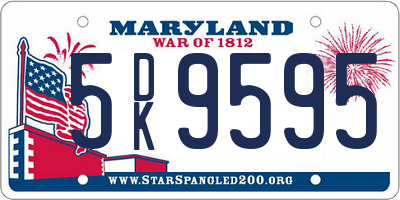 MD license plate 5DK9595