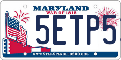 MD license plate 5ETP53