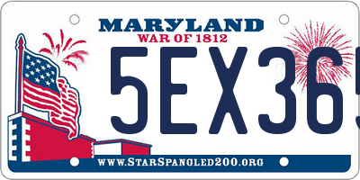 MD license plate 5EX365