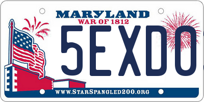 MD license plate 5EXD03