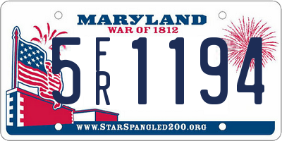 MD license plate 5FR1194