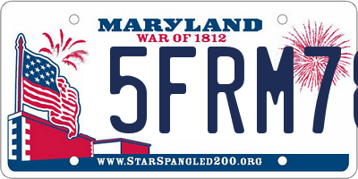 MD license plate 5FRM78