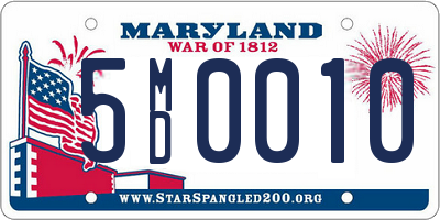MD license plate 5MD0010