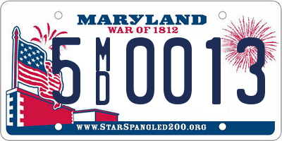 MD license plate 5MD0013