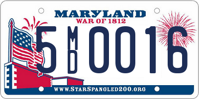 MD license plate 5MD0016