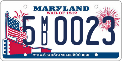 MD license plate 5MD0023