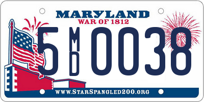 MD license plate 5MD0038