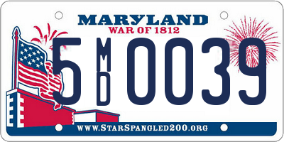 MD license plate 5MD0039