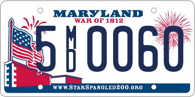 MD license plate 5MD0060