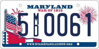 MD license plate 5MD0061