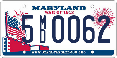 MD license plate 5MD0062