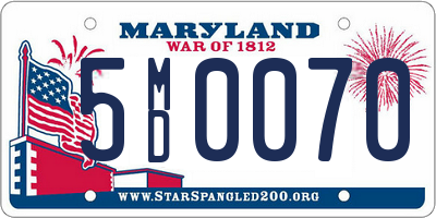 MD license plate 5MD0070