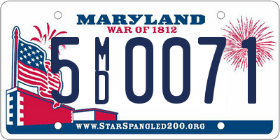 MD license plate 5MD0071