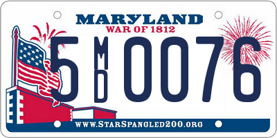 MD license plate 5MD0076